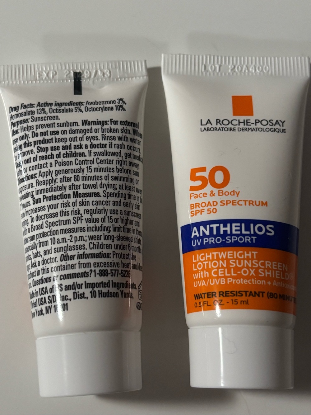 New La Roche Posay Anthelios SPF Face & Body Mini Travel size set of 2